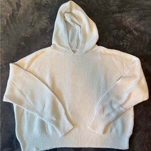 Cozy White Knit Hoodie